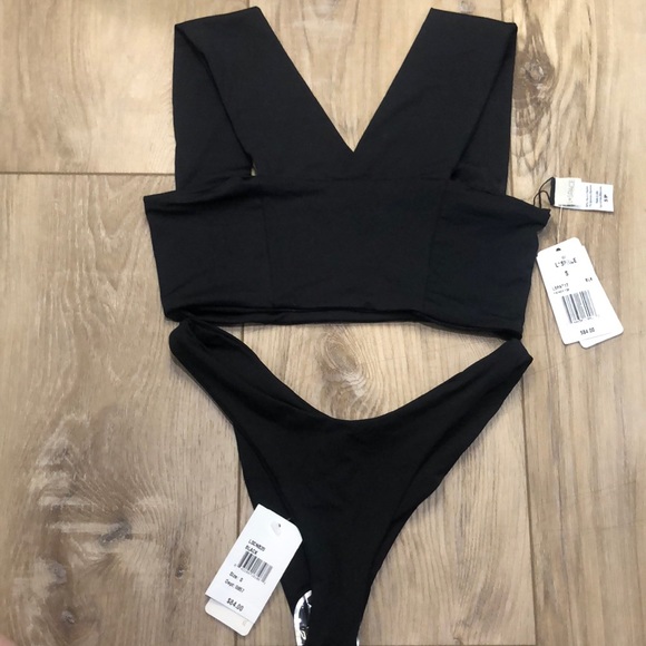 🆕 2pc REVOLVE X L*SPACE PARKER TOP & WHIPLASH BOTTOMS BITSY CUT IN BLACK - Picture 6 of 8